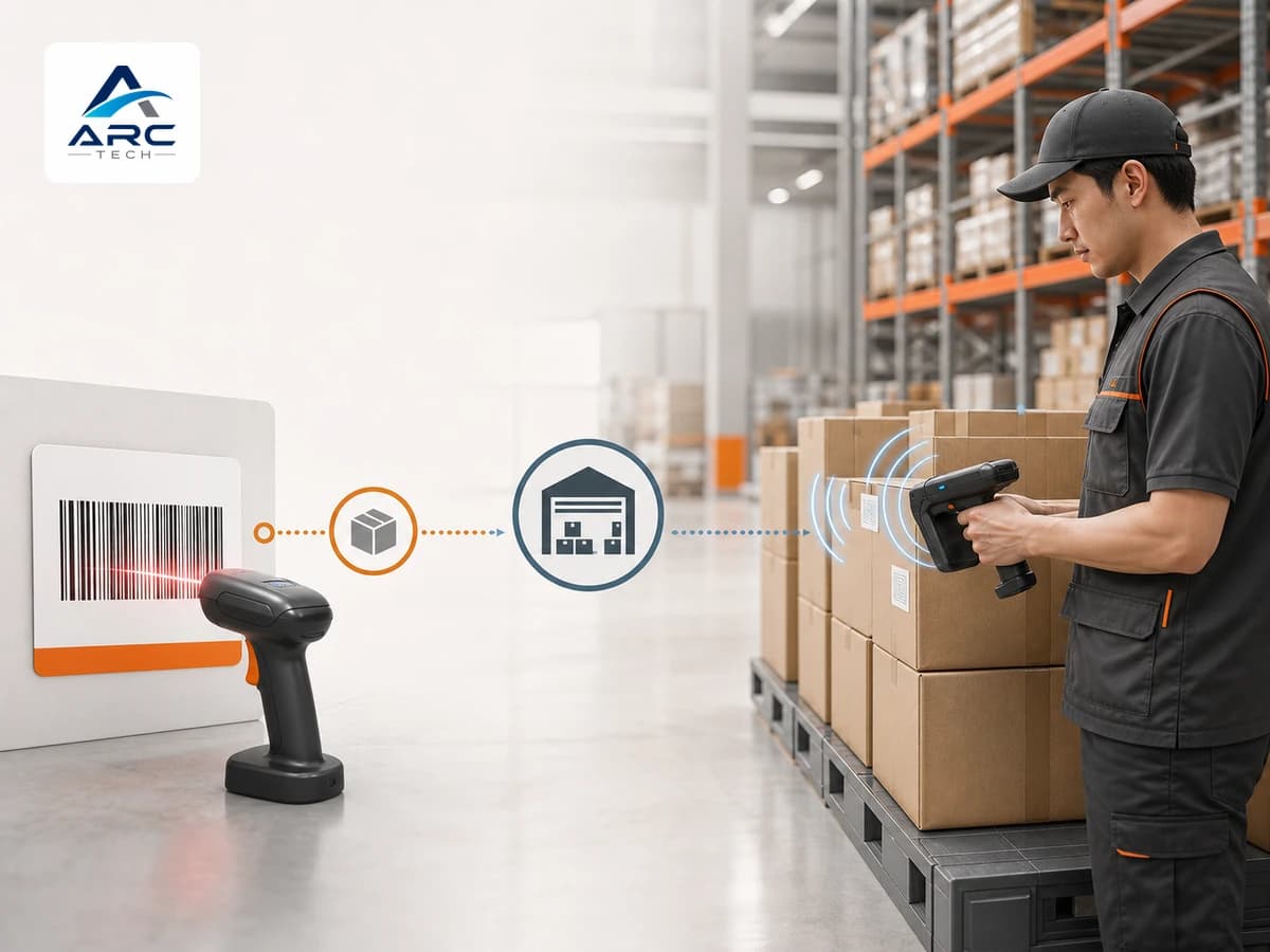 RFID vs Barcode ต่างกันอย่างไร? เลือกใช้ให้เหมาะกับคลังสินค้า โรงงาน และการติดตามทรัพย์สิน