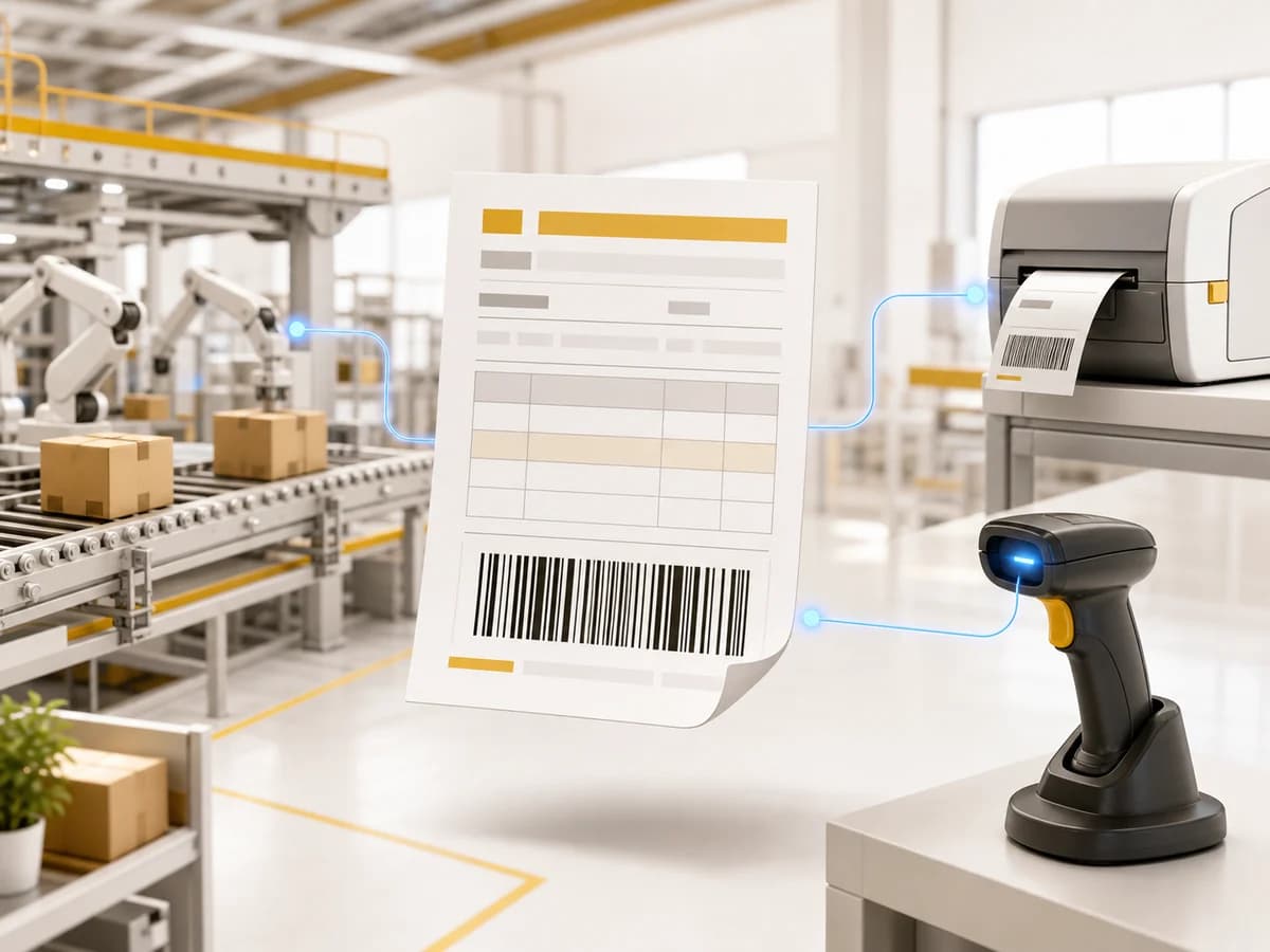 Work Order Barcode คืออะไร: ออกแบบใบสั่งผลิตและจุดสแกนให้ตรวจสอบงานได้
