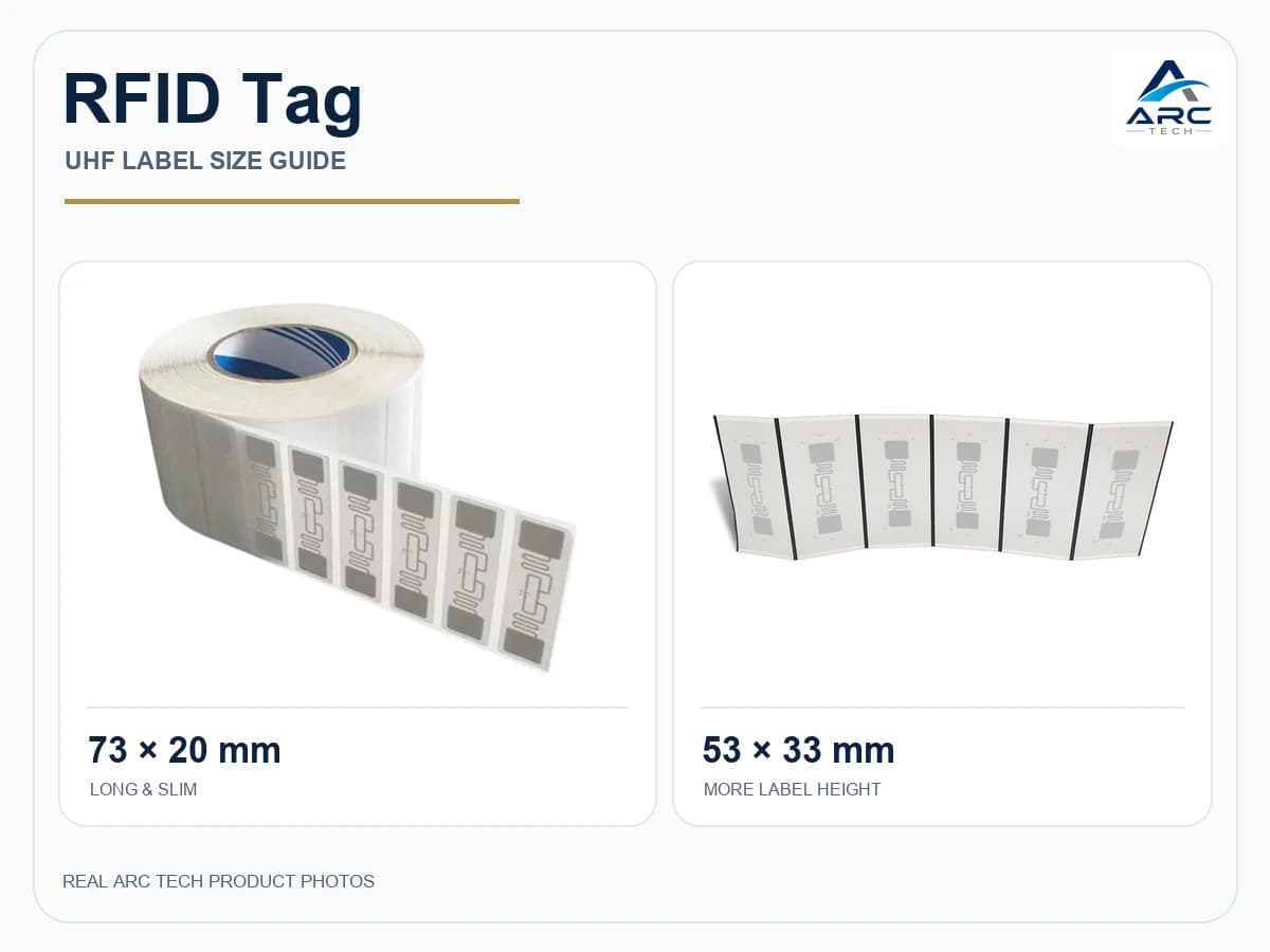 RFID Tag สำหรับคลังและทรัพย์สิน: เลือกฉลาก 73 × 20 หรือ 53 × 33 มม. อย่างไร